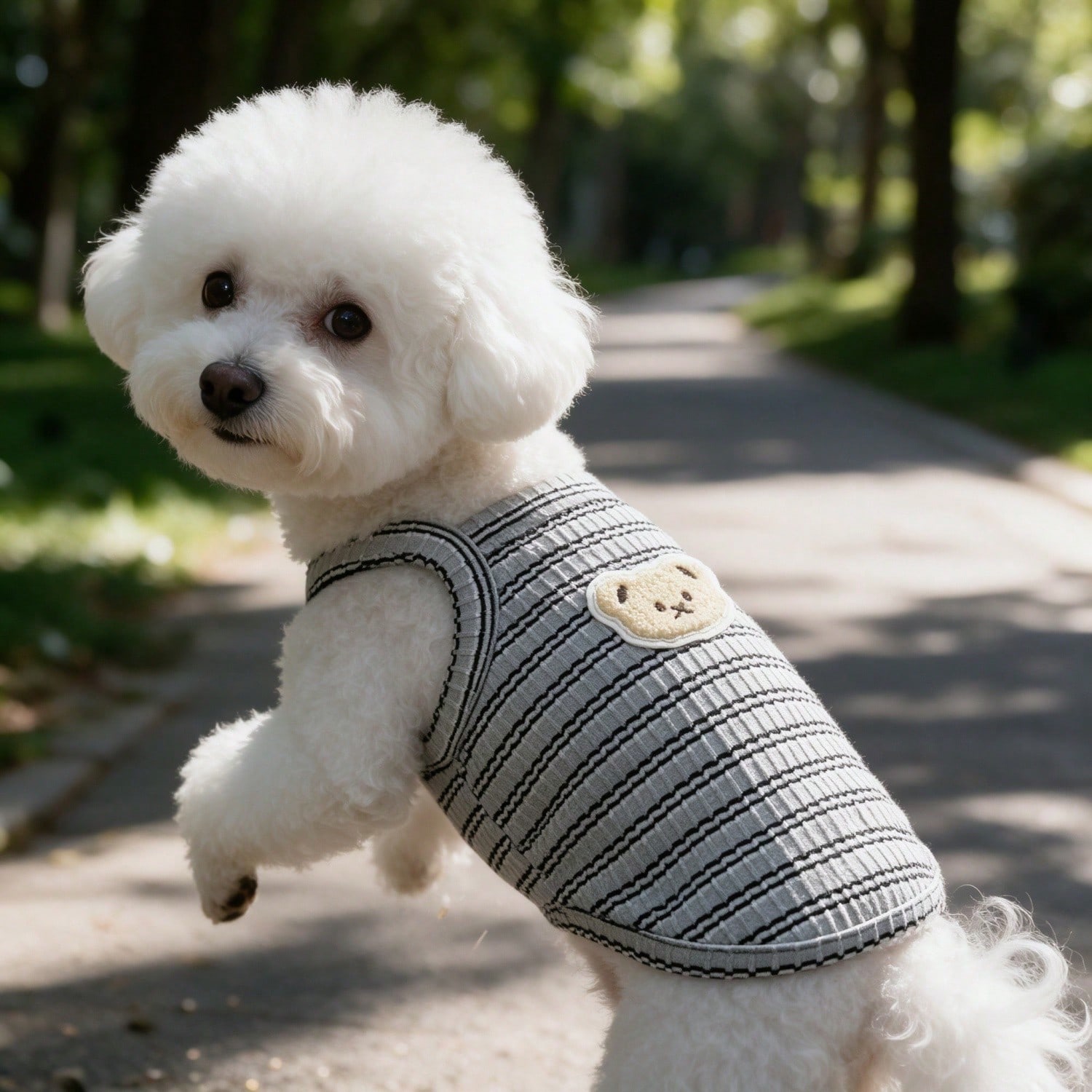 1PC Striped Ribbed Dog Tank To - đánh giá và giá Tank Top Ribbed