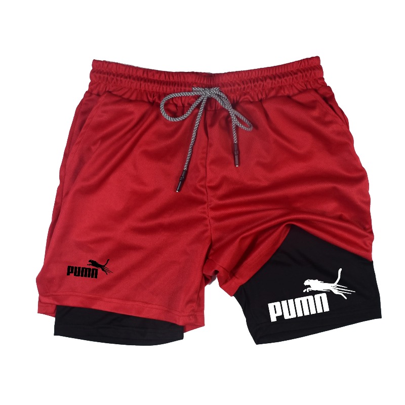 Men's Summer Breathable Double - đánh giá và giá Compression Shorts Athletes